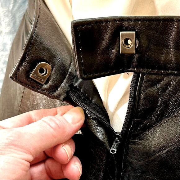 Vintage 80s 90s Authentic Soft Leather Mini Skirt Sz M - Picture 6 of 10